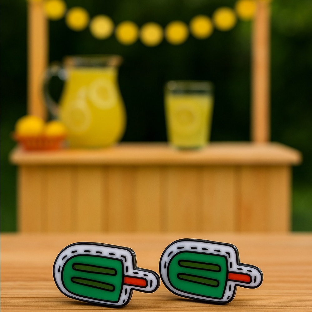 Fruit green popsicle summer stud earrings